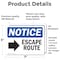 Signmission Escape Route (Right Arrow) Sign With Symbol, 7 in W x Rectangle, Vinyl Decal OS-2PACK-NS-D-57-L-12138 - alternate 2